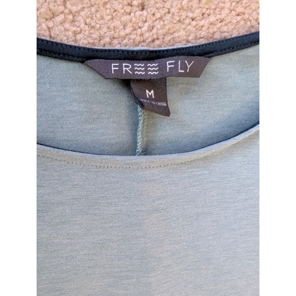 Free Fly Women's Bamboo Journey All Day Blue Long Sleeve Swing Dress- M - Picture 4 of 6